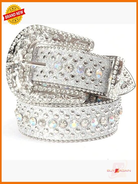 Western Rhinestone Belt with Crystals for Women Gothic Cowboy Belt main image 6